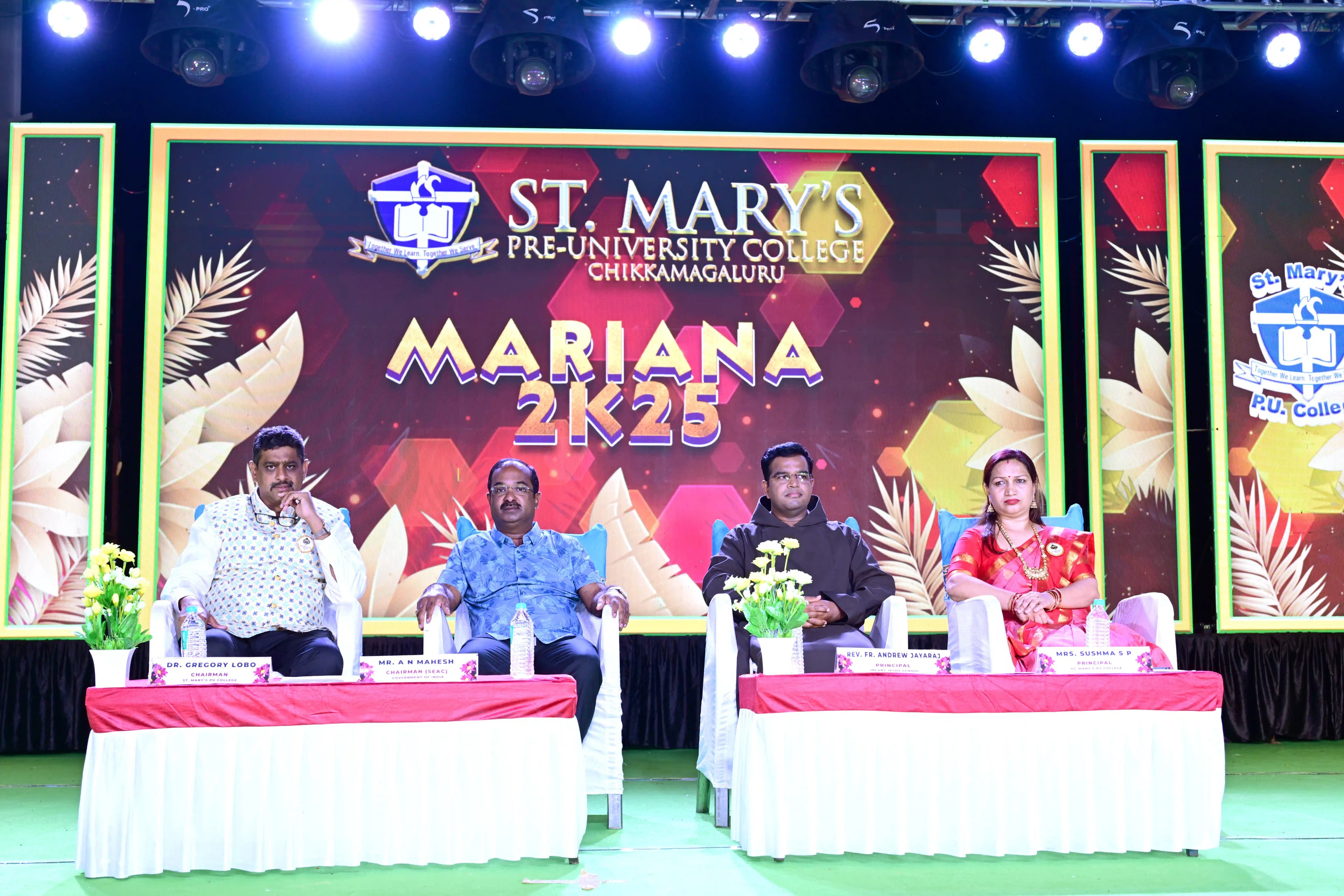 Mariana 2K25 college fest moment 2 at St. Marys PU College