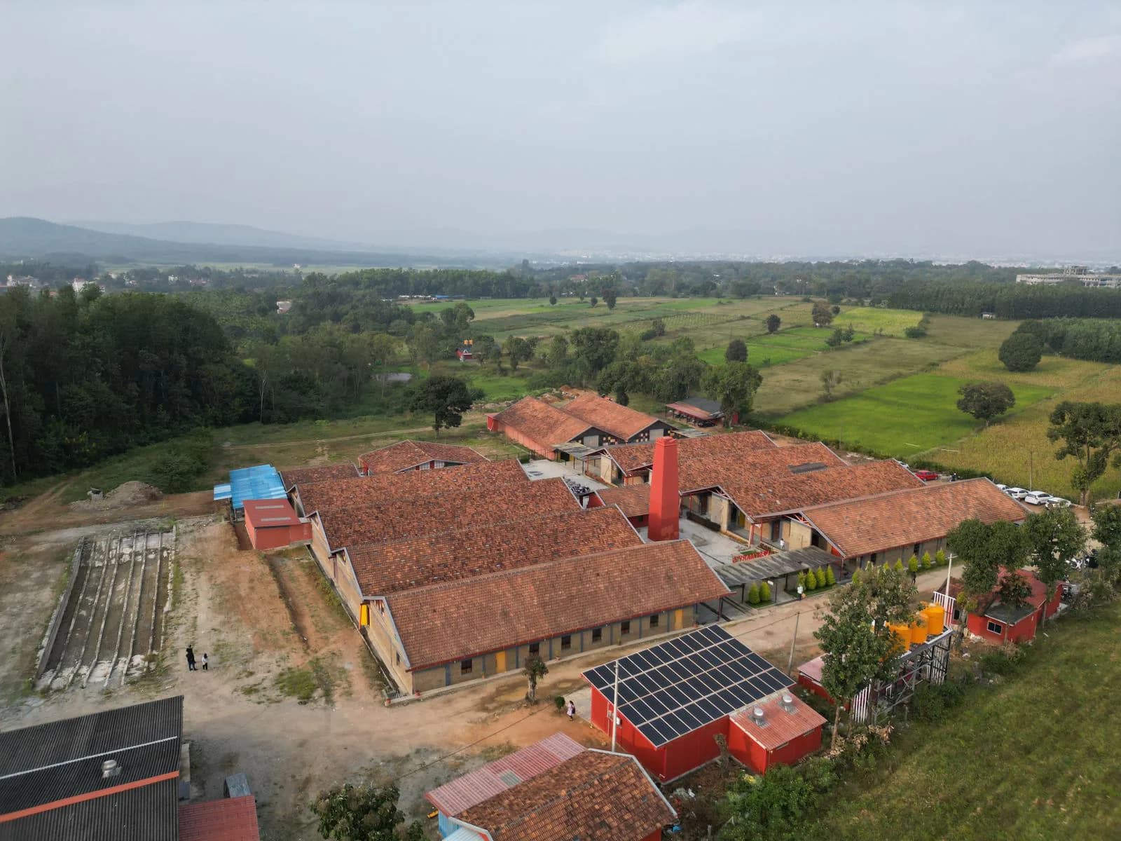 Aerial view of St. Mary's PU College campus in Chikkamagaluru