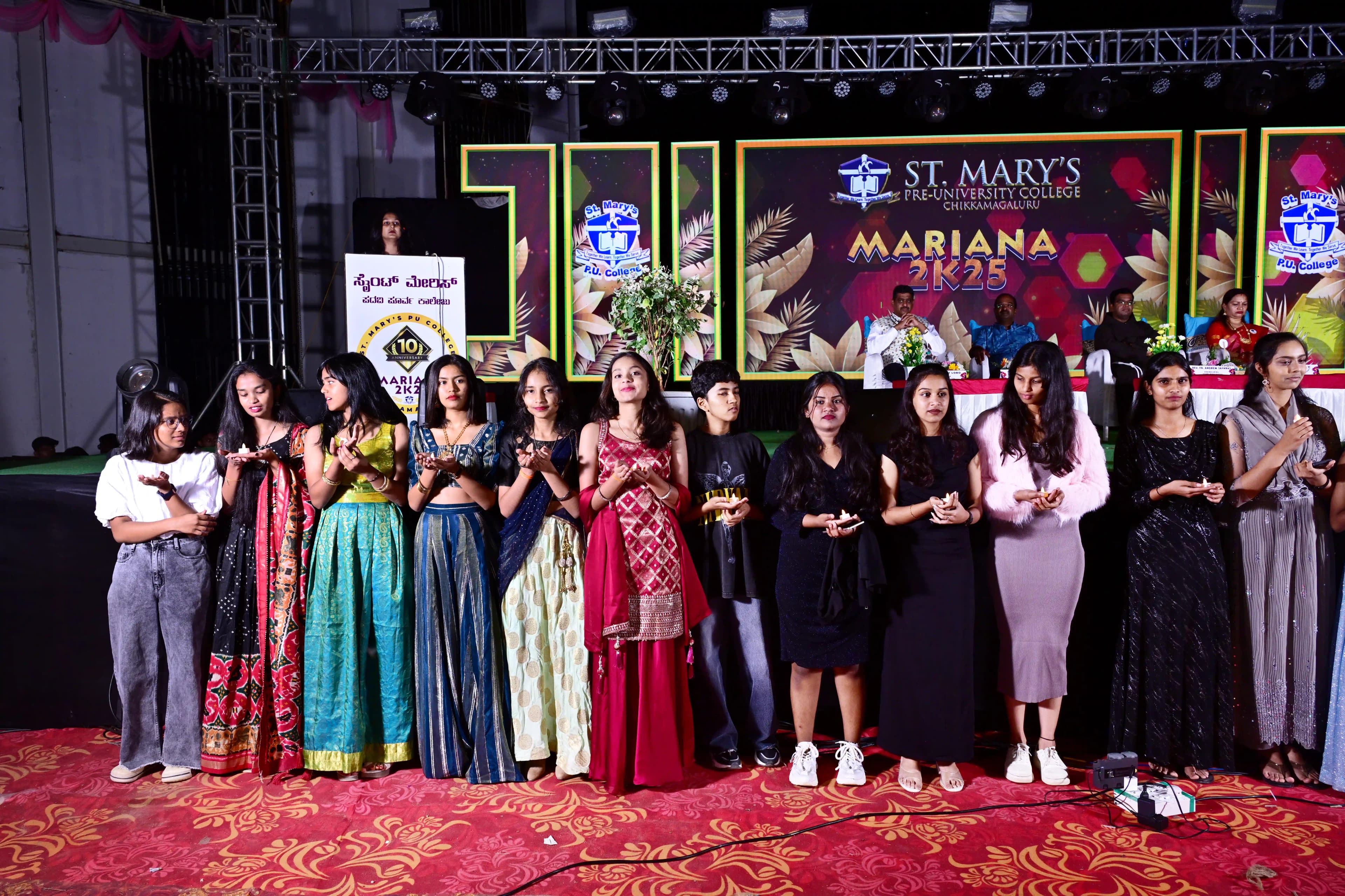 Candle lighting ceremony at St. Mary's Mariana college fest