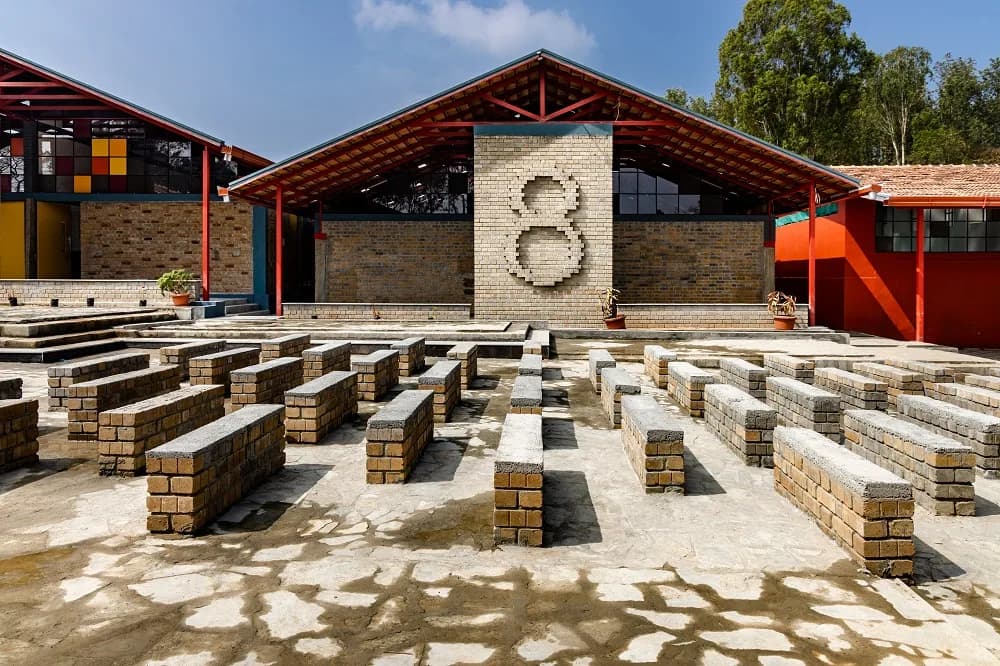 Campus grounds and amphitheatre at St. Mary's PU College, Chikkamagaluru